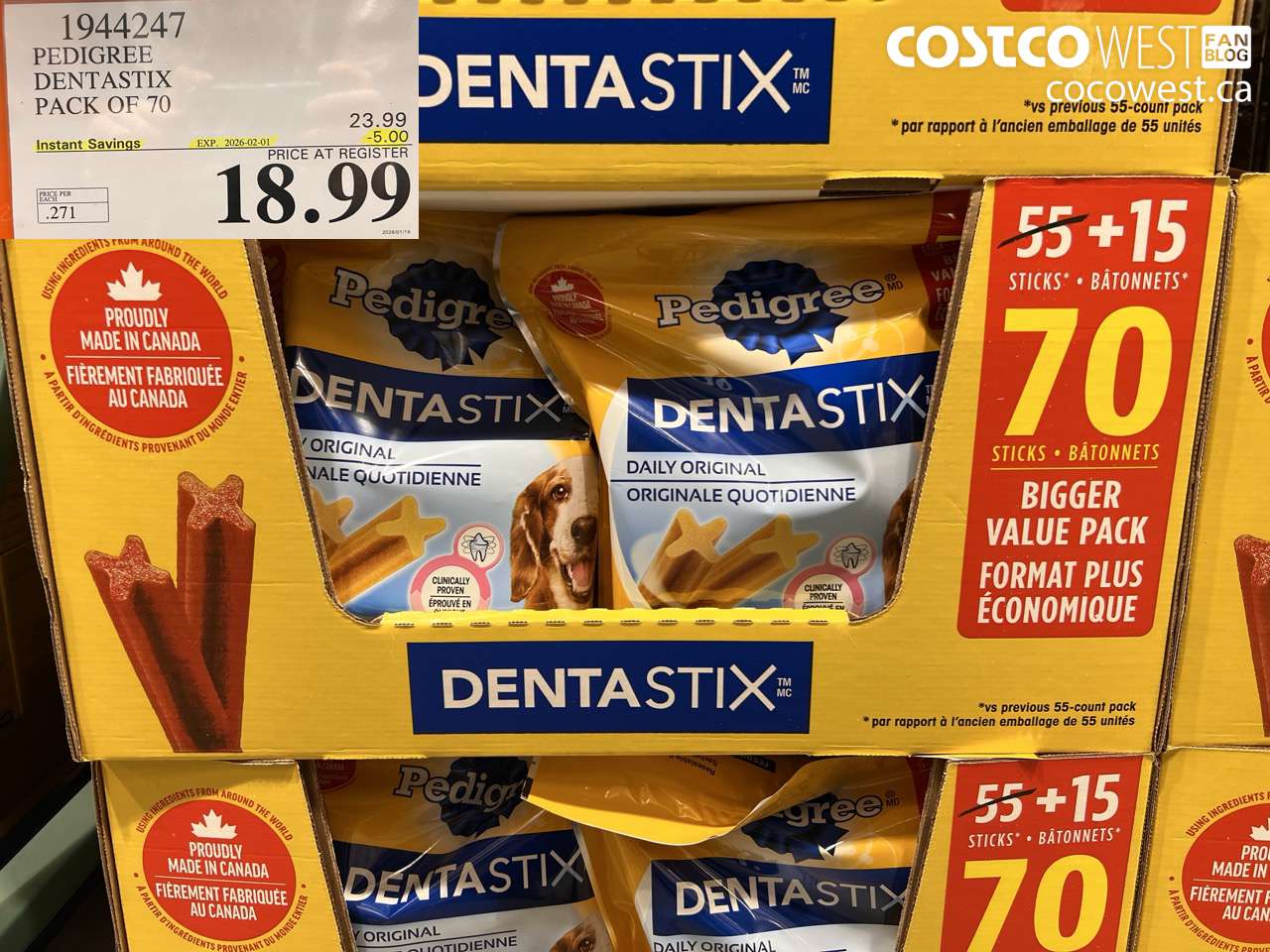 PEDIGREE DENTASTIX PACK OF 70