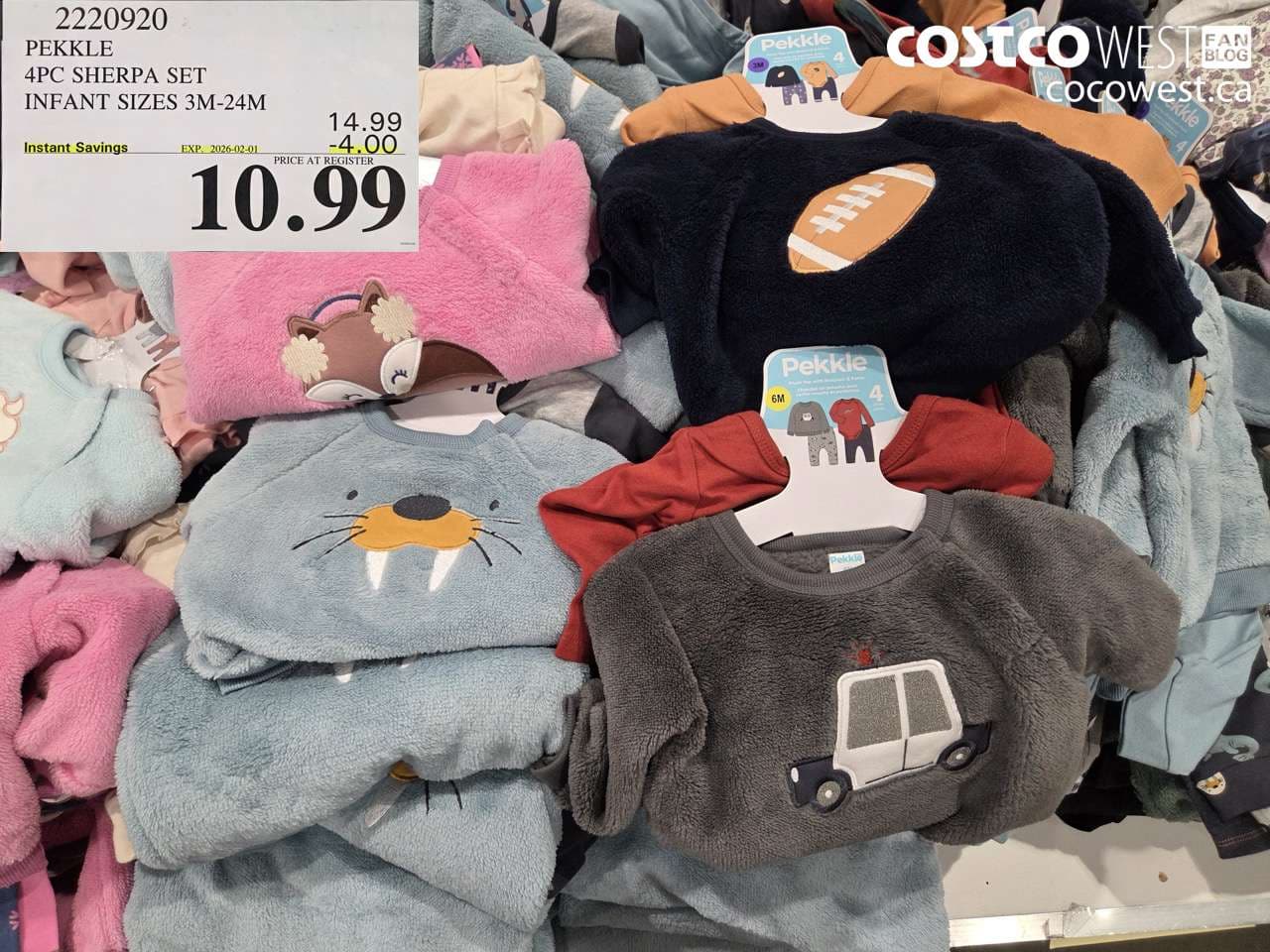 PEKKLE 4PC SHERPA SET INFANT SIZES 3M-24M