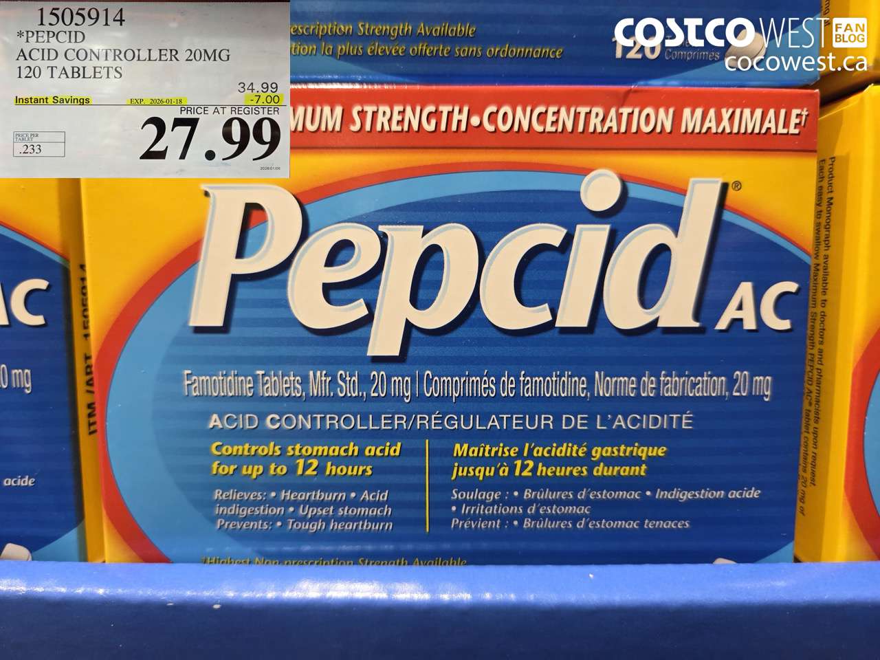 PEPCID ACID CONTROLLER 20MG 120 TABLETS