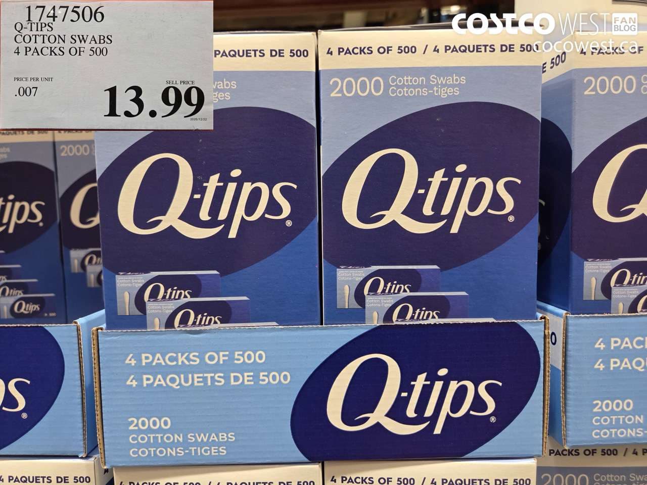 Q-TIPS COTTON SWABS 4 PACKS OF 500