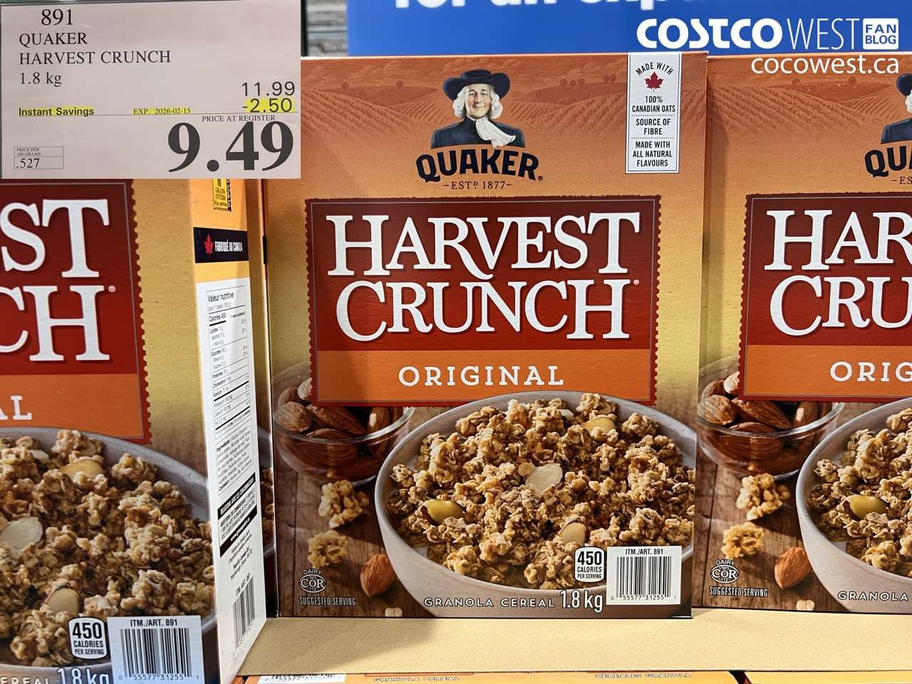 QUAKER HARVEST CRUNCH 1.8 kg