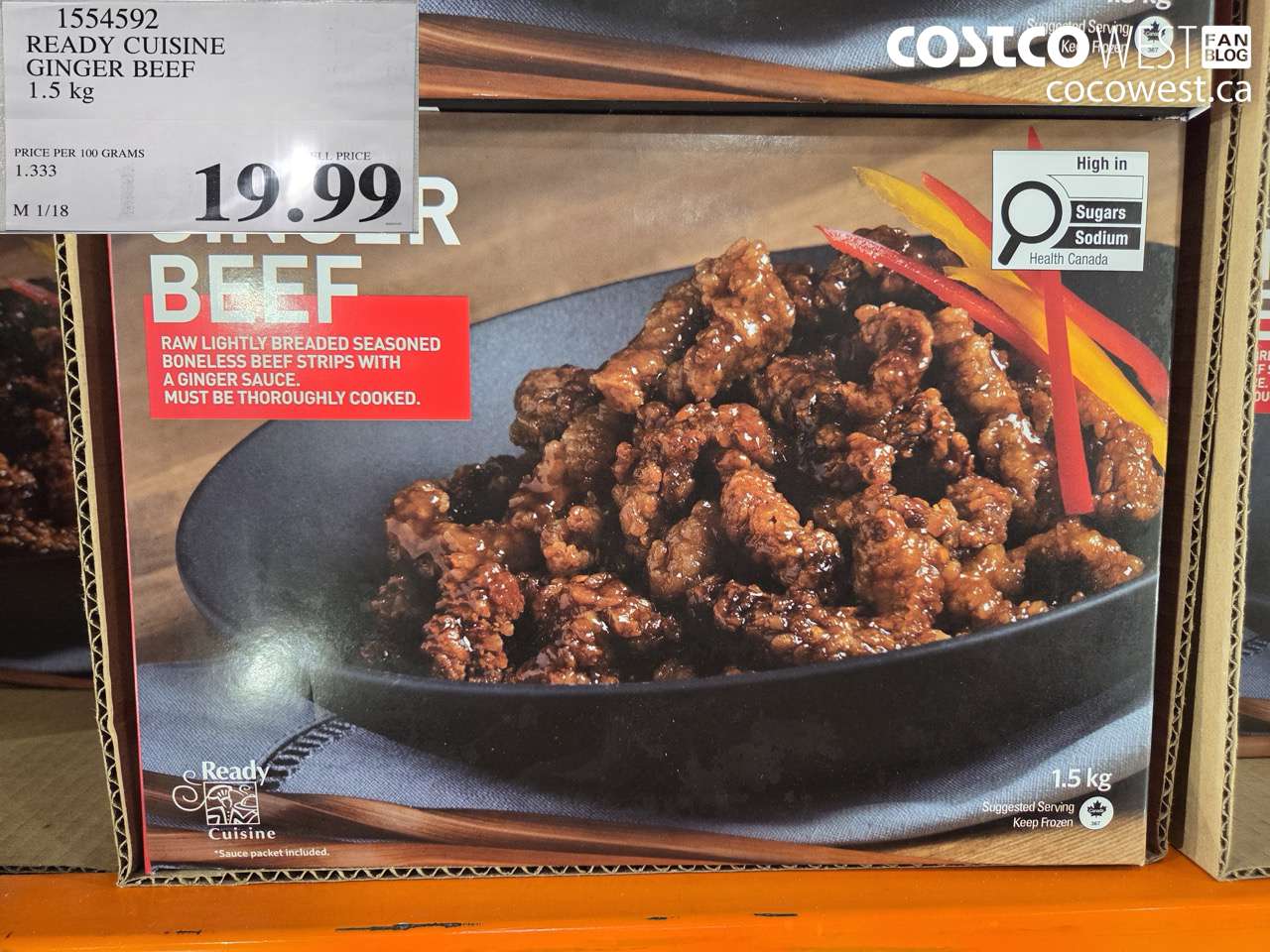 READY CUISINE GINGER BEEF 1.5 kg