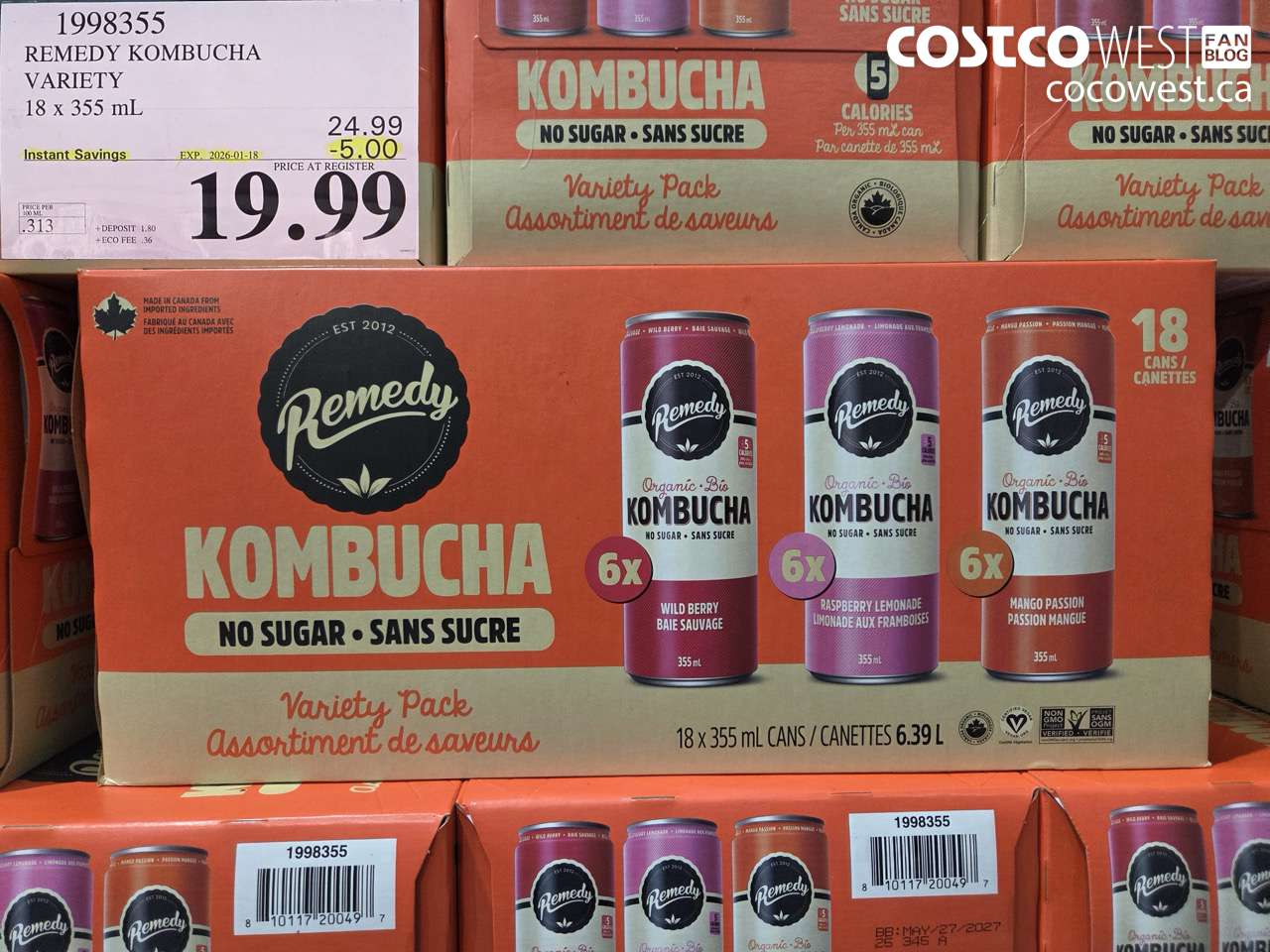 REMEDY KOMBUCHA VARIETY 18 X 355ML