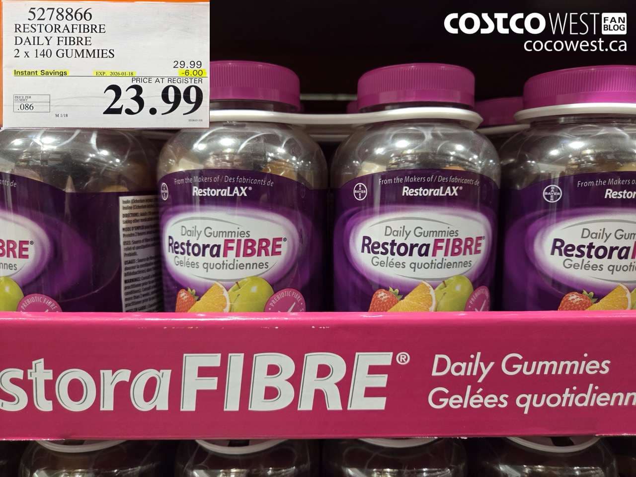 RESTORAFIBRE DAILY FIBRE 2 X 140 GUMMIES