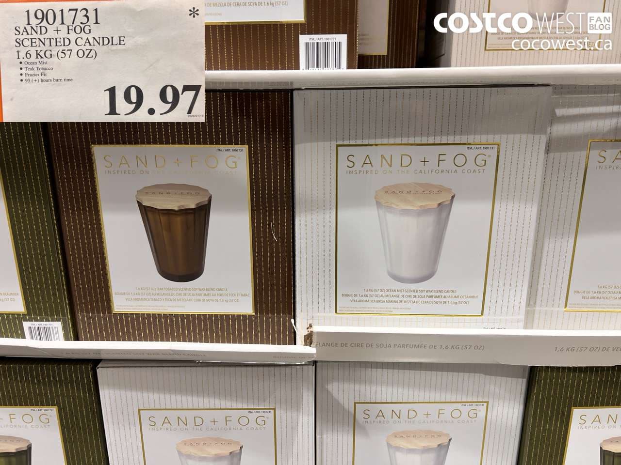 SAND + FOG SCENTED CANDLE 1.6KG (57OZ)