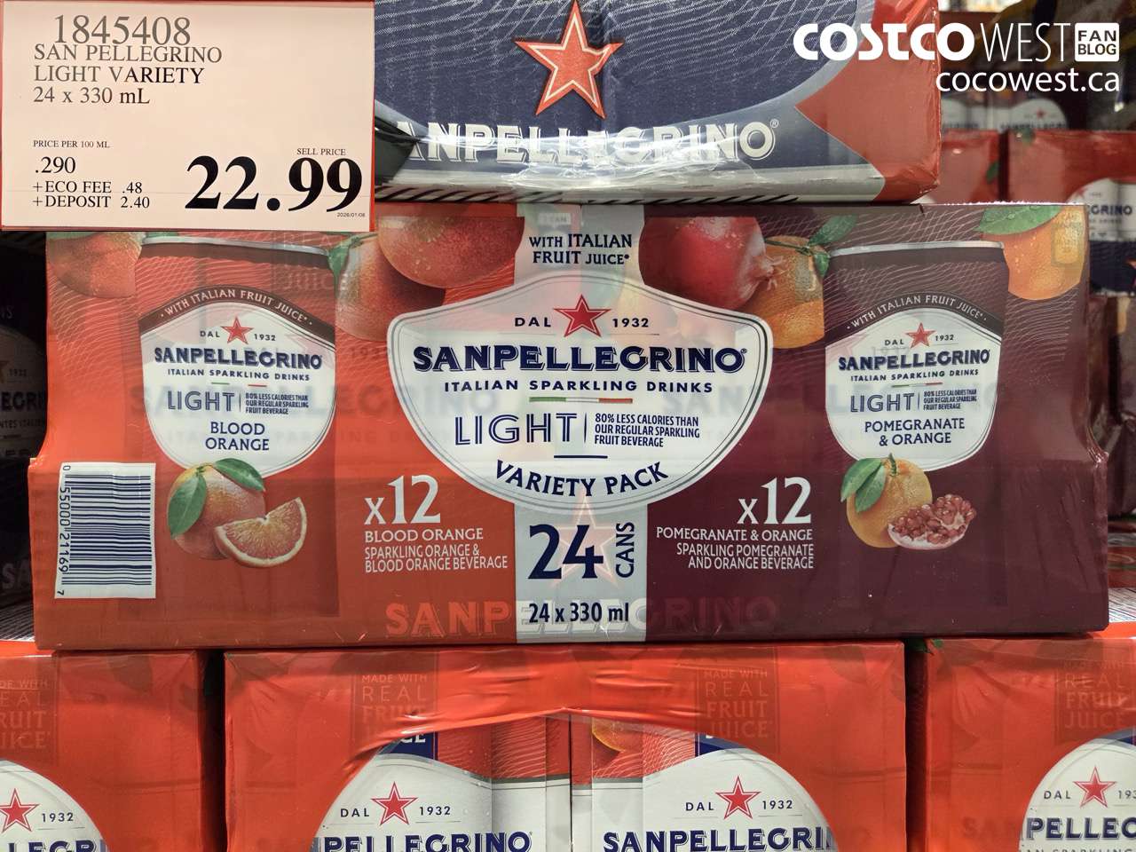SAN PELLEGRINO LIGHT VARIETY 24 X 330ML
