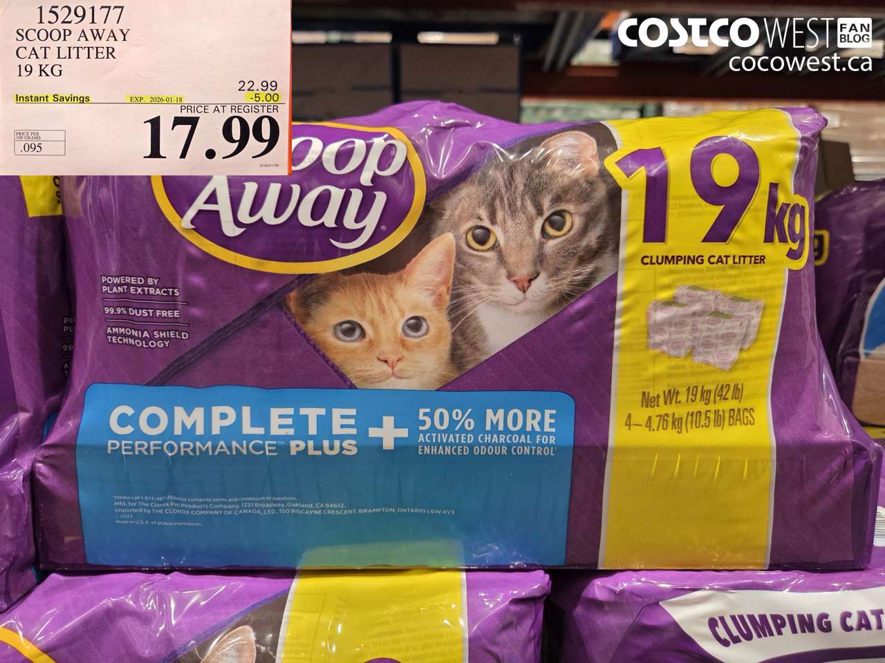 SCOOP AWAY CAT LITTER 19 KG