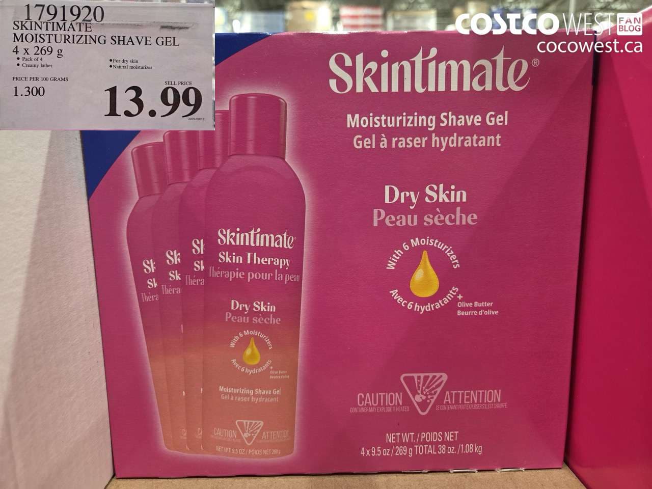 SKINTIMATE MOISTURIZING SHAVE GEL 4 X 269G