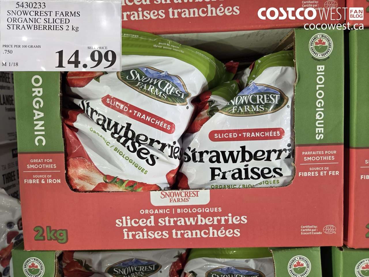 SNOWCREST SLICED STRAWBERRIES 2 kg