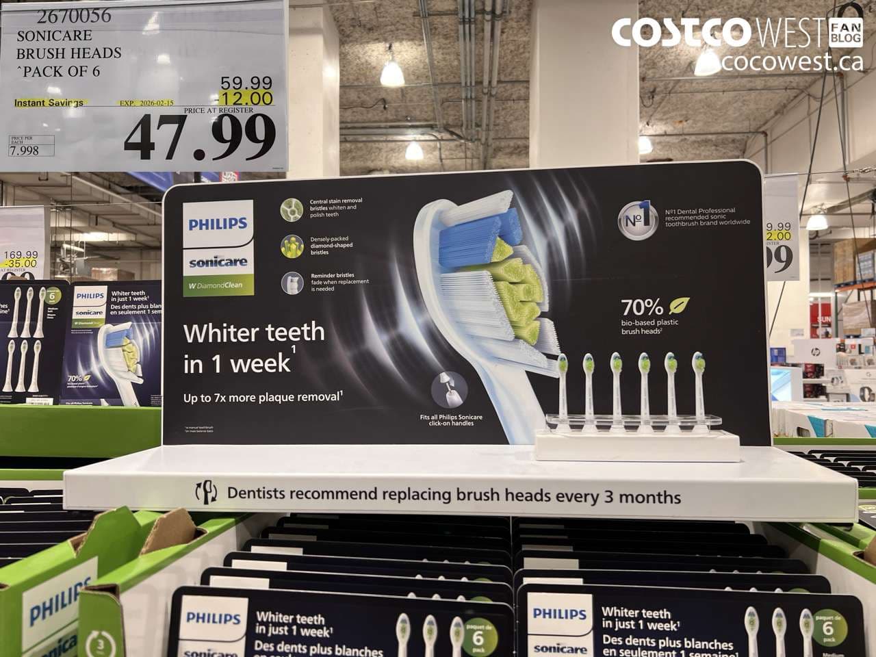 SONICARE BRUSH HEADS PACK OF 6