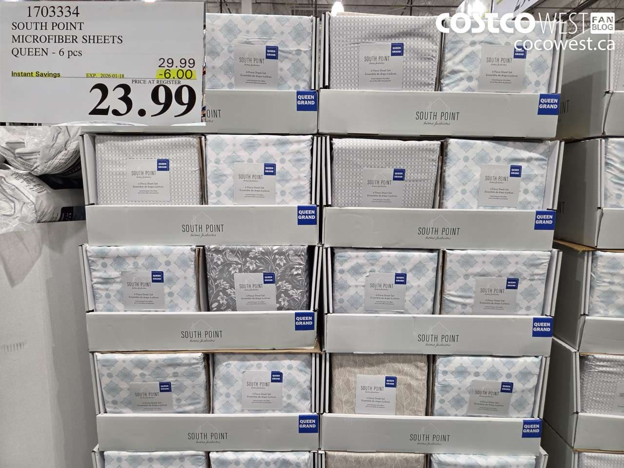 SOUTH POINT MICROFIBER SHEETS QUEEN 6PC