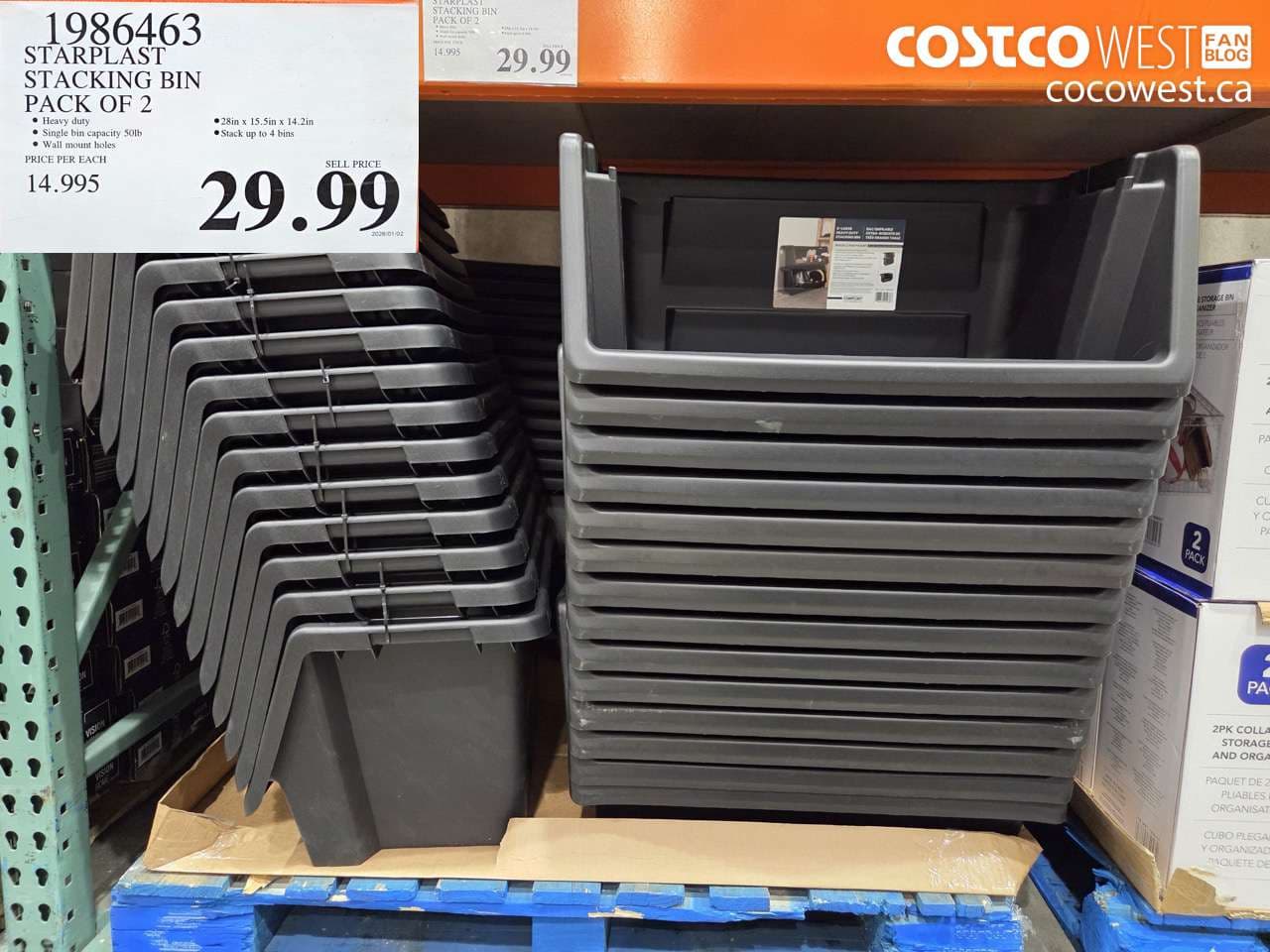 STARPLAST STACKING BIN PACK OF 2