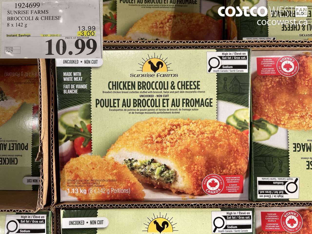 SUNRISE FARMS BROCCOLI & CHEESE 8 X 142 G