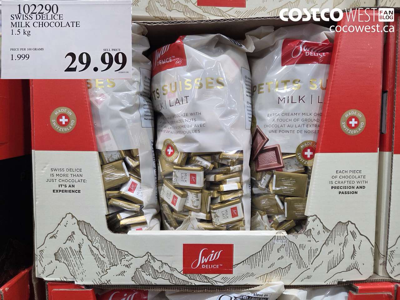 SWISS DELICE MILK CHOCOLATES 1.5KG