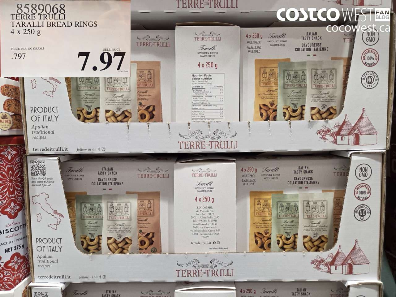 TERRE TRULLI TARALLI BREAD RINGS 4 x 250 g