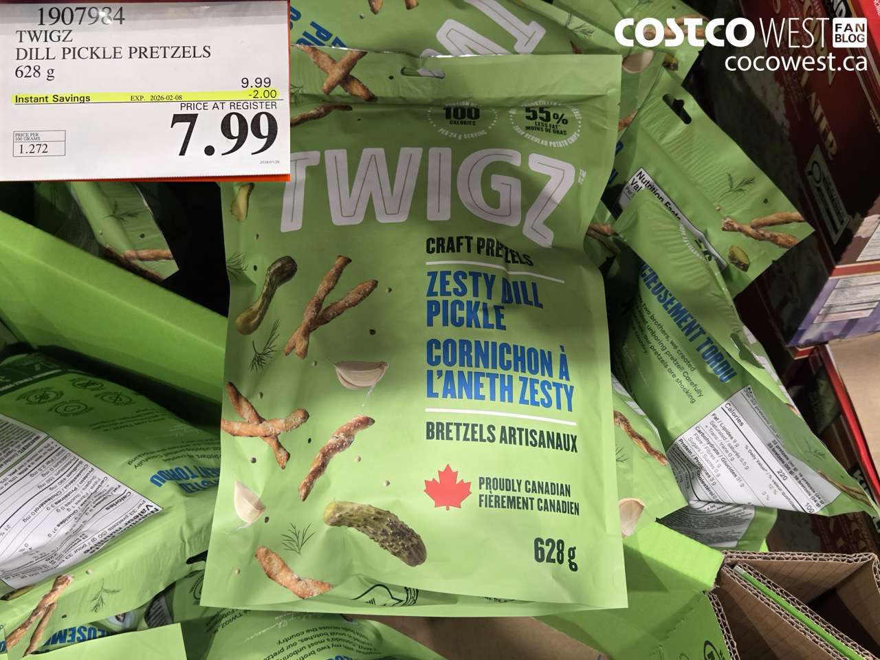 TWIGZ ZESTY DILL PICKLE PRETZELS 628G
