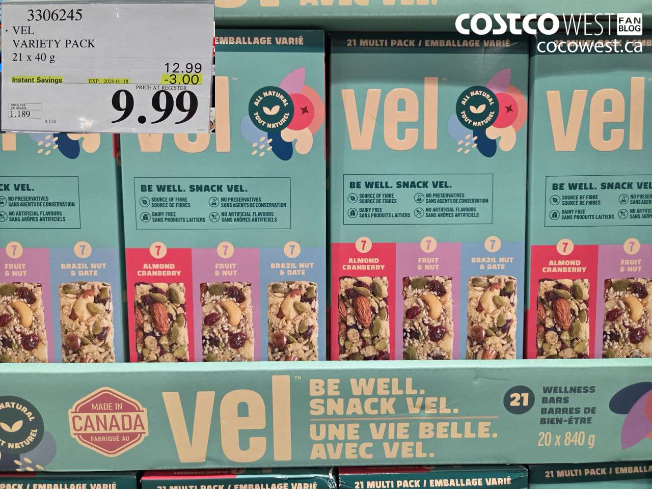 VEL VARIETY PACK 21 x 40g