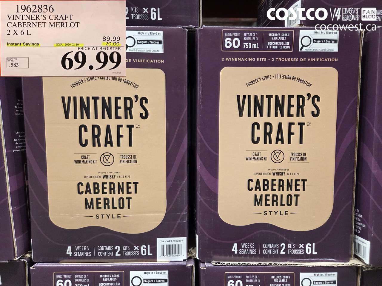 VINTER’S CRAFT CABERNET MERLOT 2 X 6L