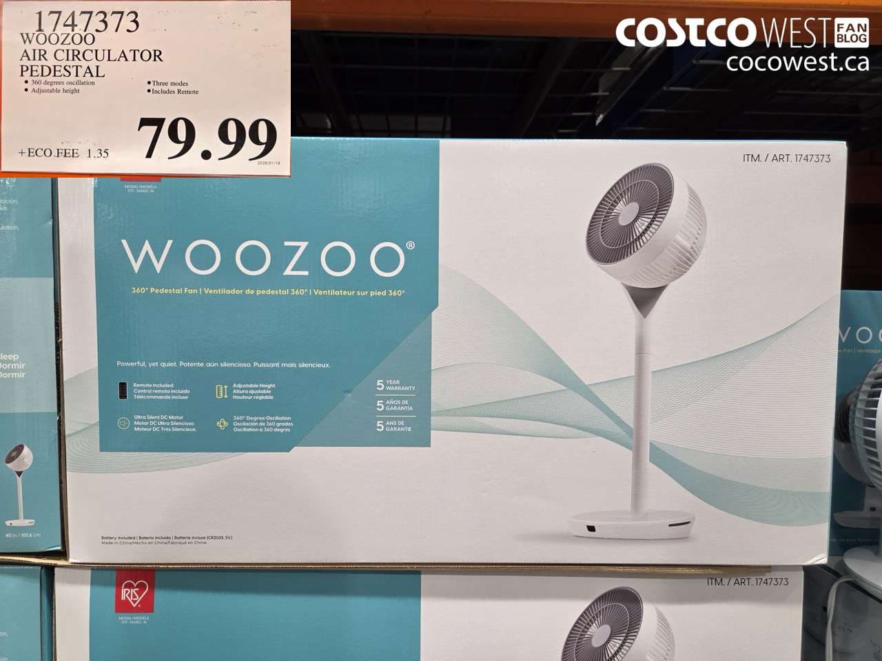 WOOZOO PEDESTAL AIR CIRCULATOR