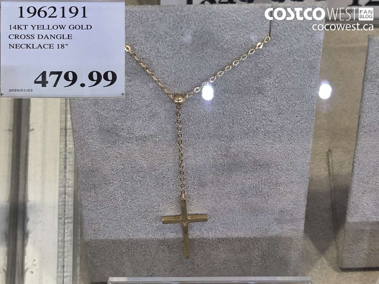 14KT YELLOW GOLD CROSS DANGLE NECKLACE