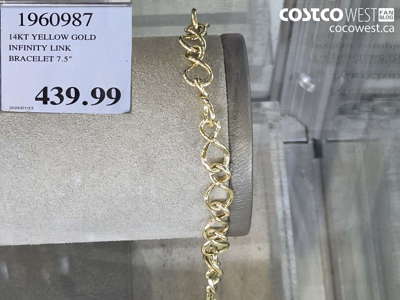 14KT YELLOW GOLD INFINITY LINK BRACELET