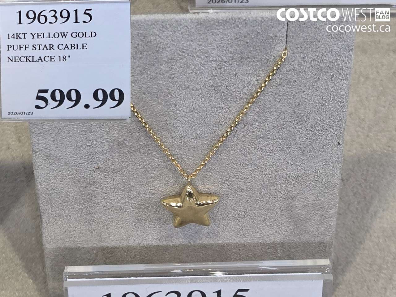 14KT YELLOW GOLD PUFF STAR CABLE NECKLACE