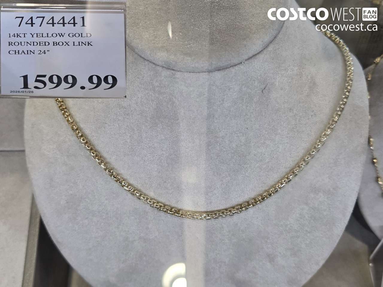 14KT YELLOW GOLD ROUNDED BOX LINK CHAIN