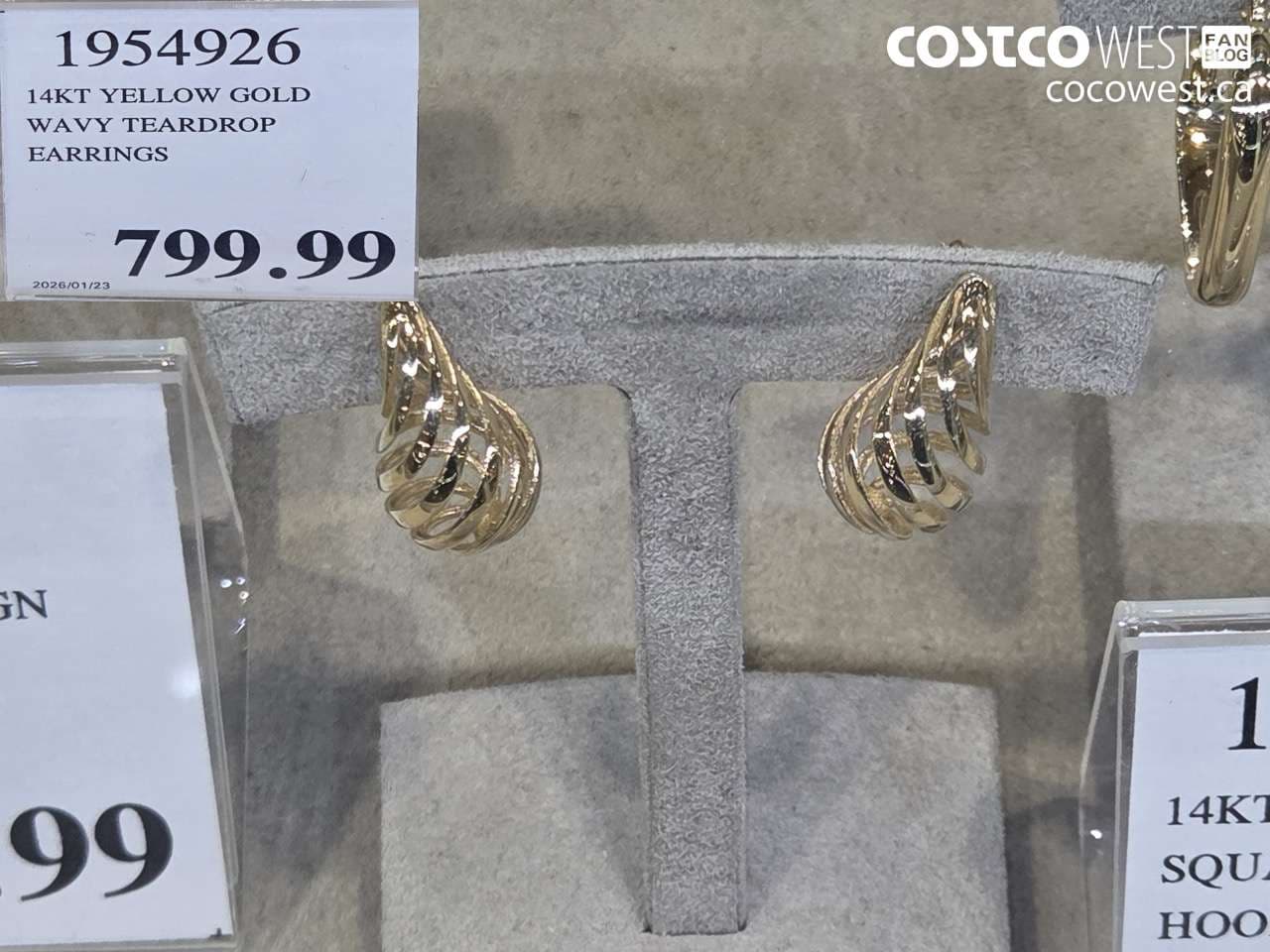 14KT YELLOW GOLD WAVY TEARDROP EARRINGS