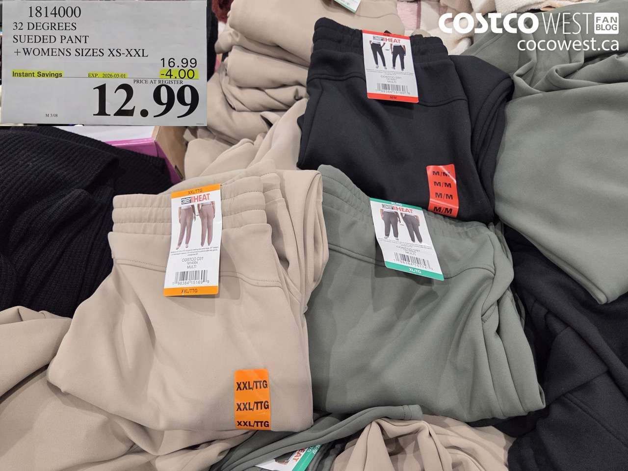 32 degrees sueded pant womens sizes xsxxl