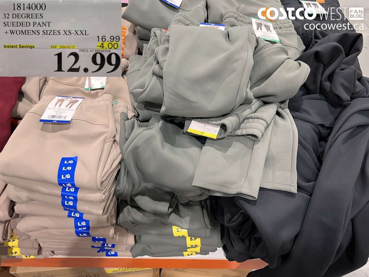 32 DEGREES SUEDED PANT + WOMENS SIZES XS-XXL