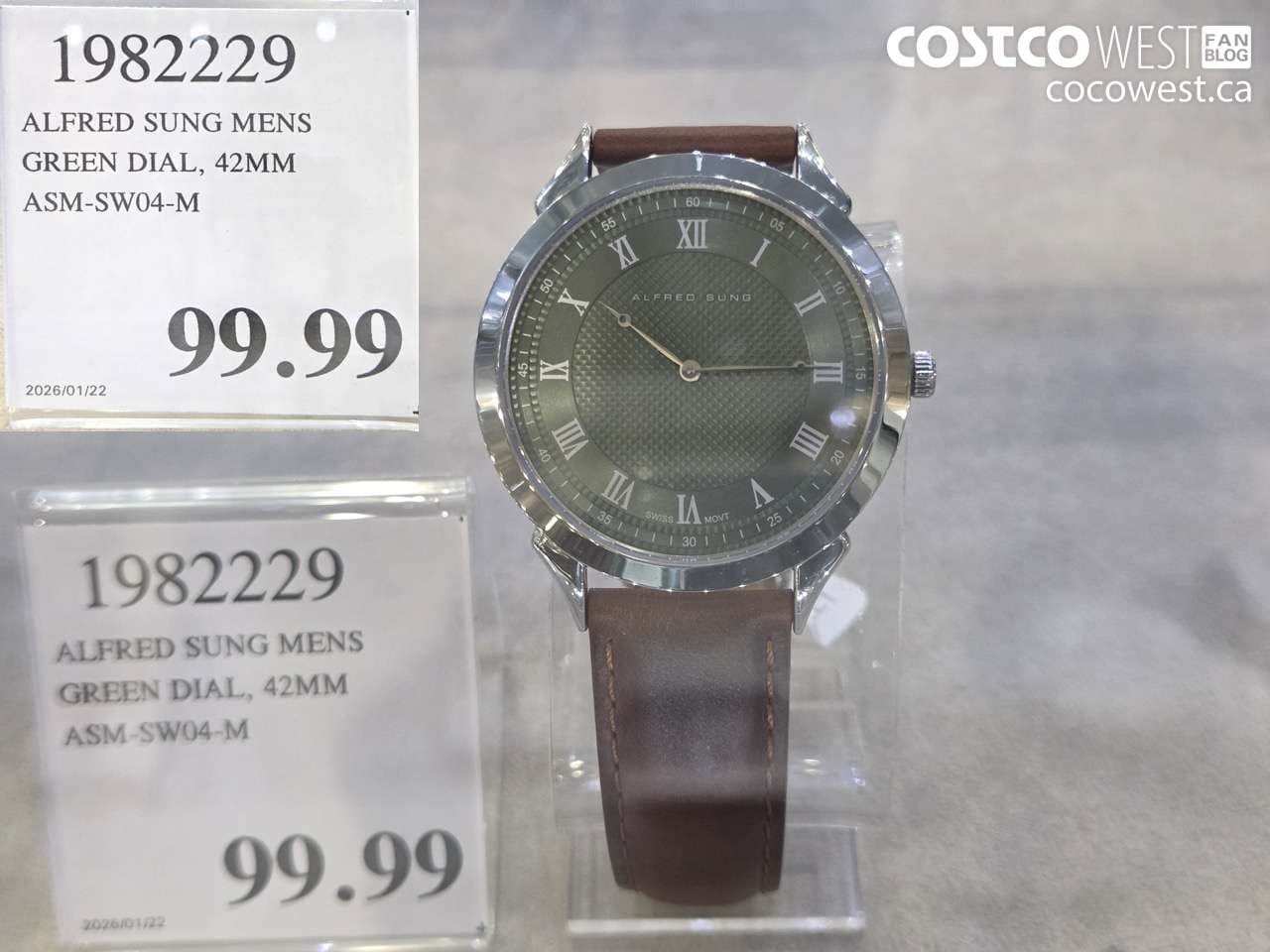 ALFRED SUNG MENS GREEN DIAL, 42MM ASM-SW04-M