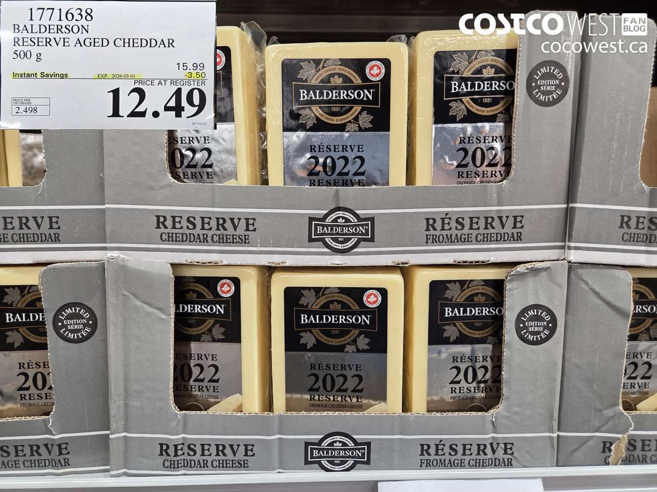 balderson reserve aged cheddar 500g