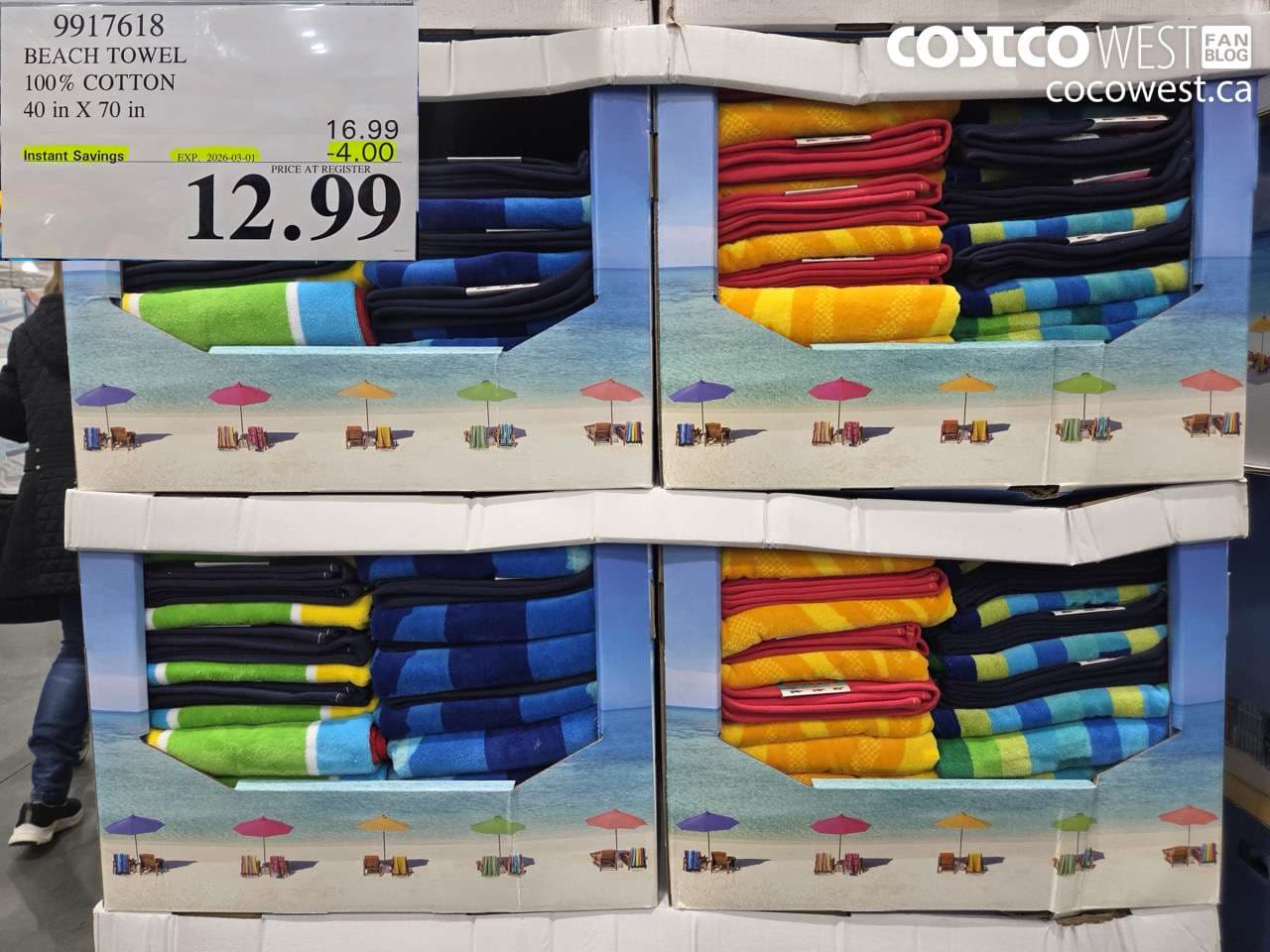 BEACH TOWEL 100% COTTON 40 in X 70 in