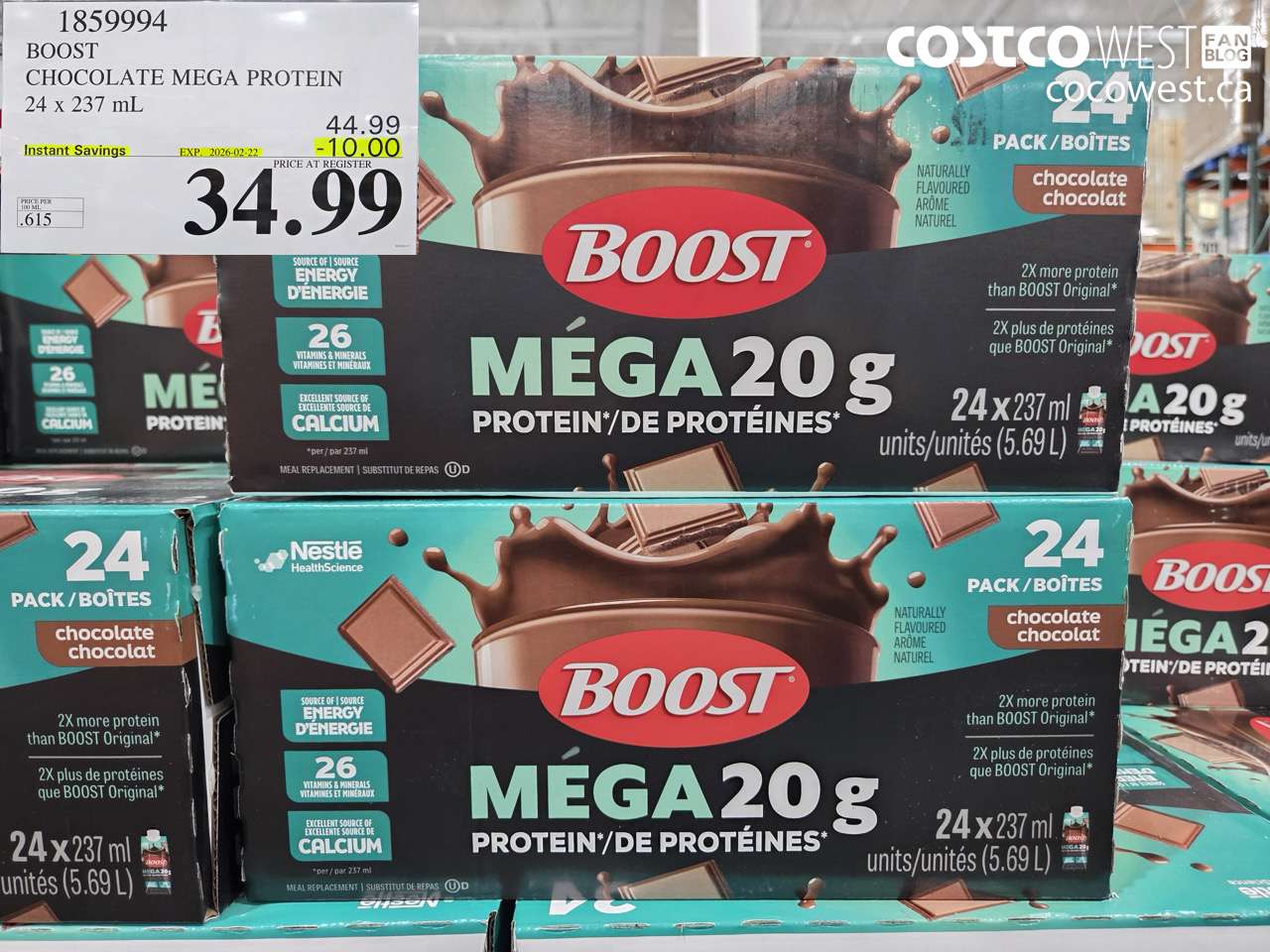 BOOST CHOCOLATE MEGA PROTEIN 24 x 237 ml