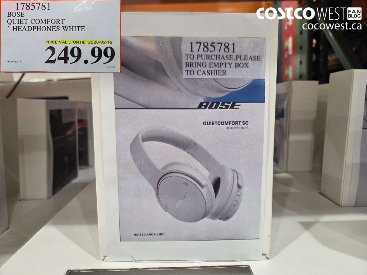 BOSE QUIET COMFORT HEADPHONES WHITE (EXPIRES ON 2026-02-19)