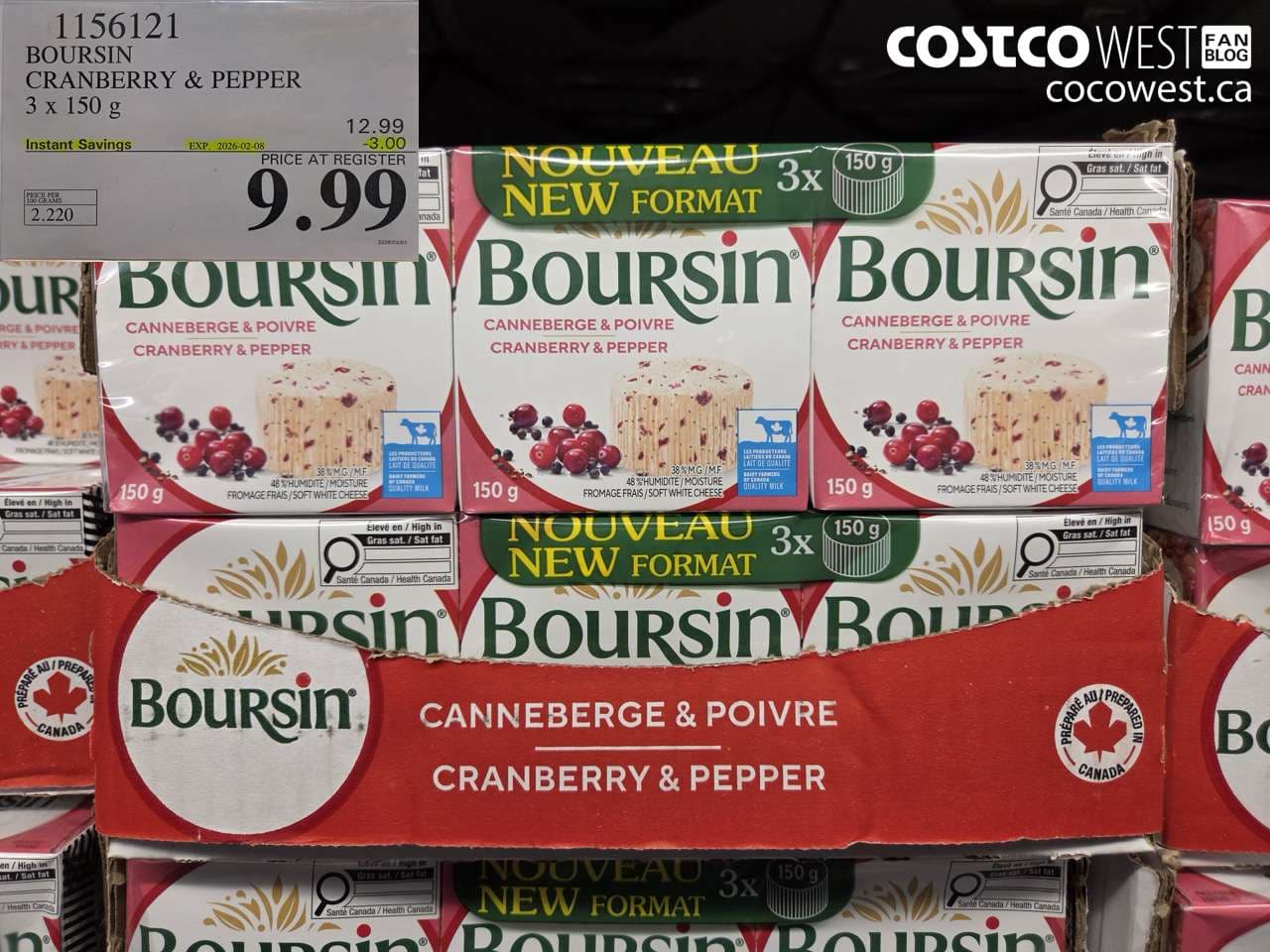 BOURSIN CRANBERRY & PEPPER 3 X 150G