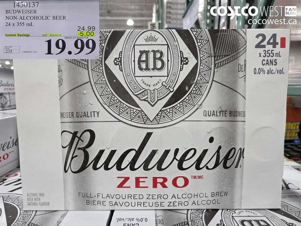 BUDWEISER 0.0% 24 x 355 mL