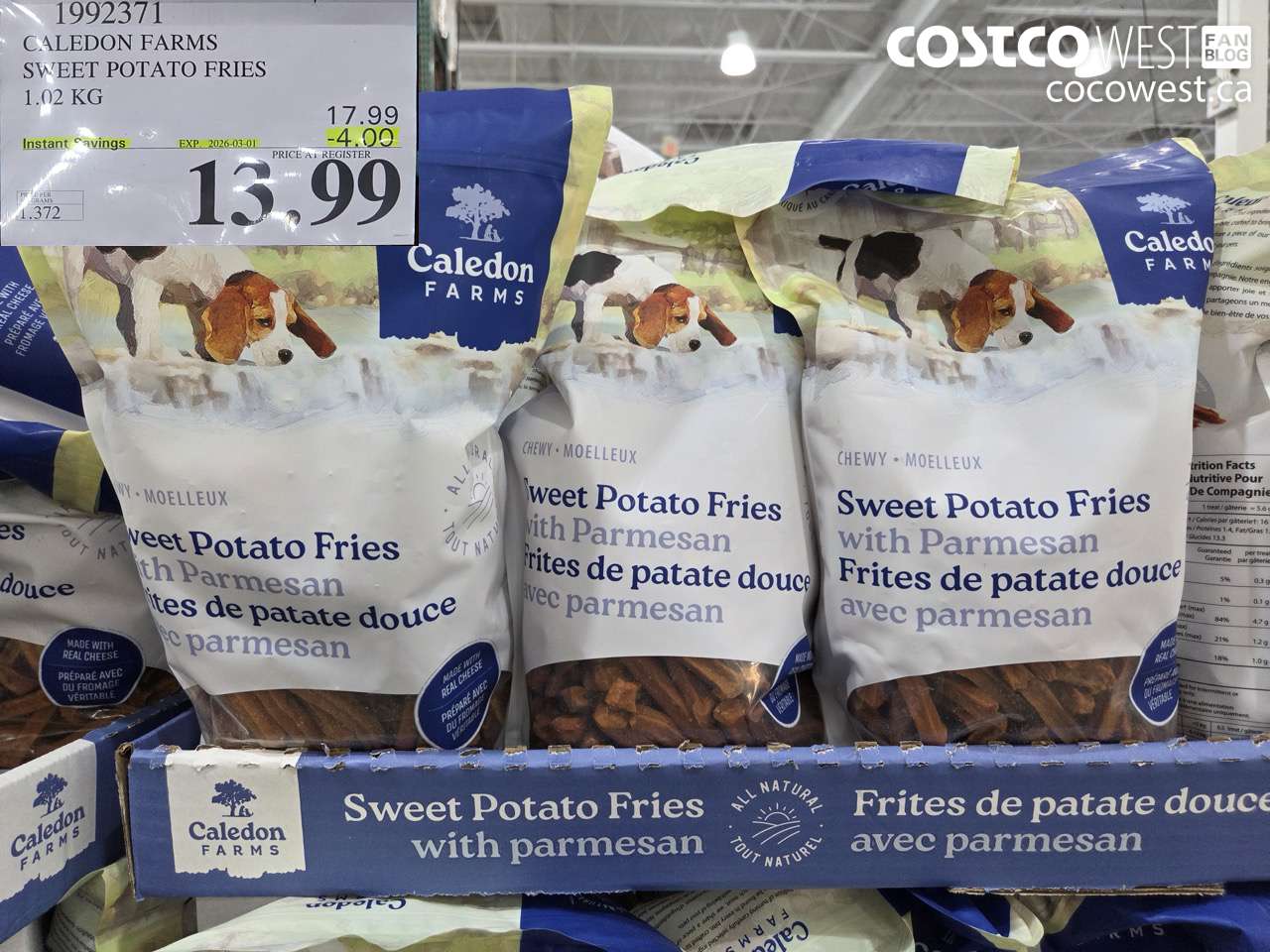 CALEDON FARMS SWEET POTATO FRIES 1.02KG