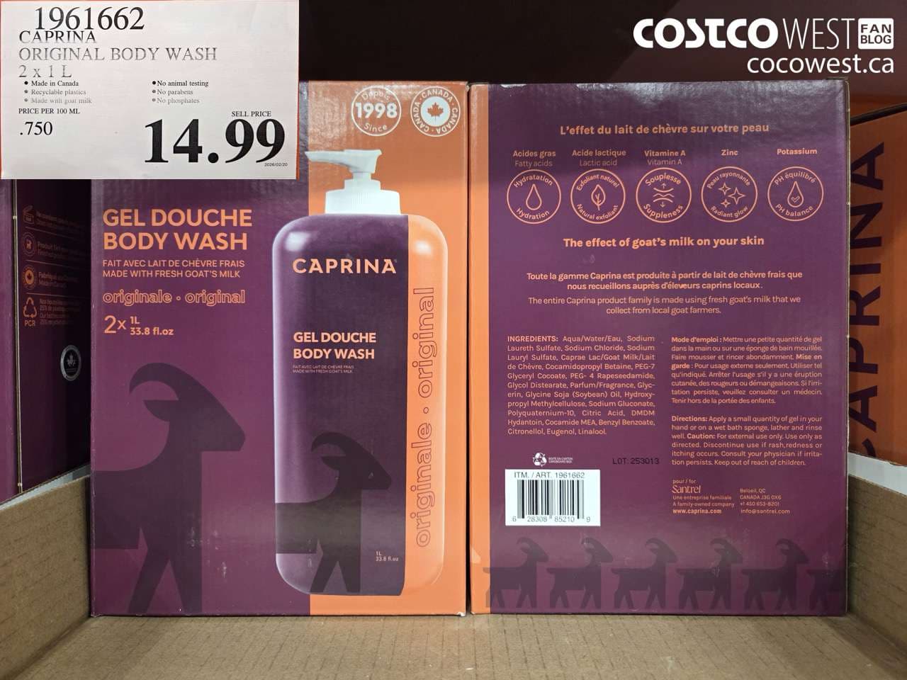 CAPRINA ORIGINAL BODY WASH 2 X 1 L