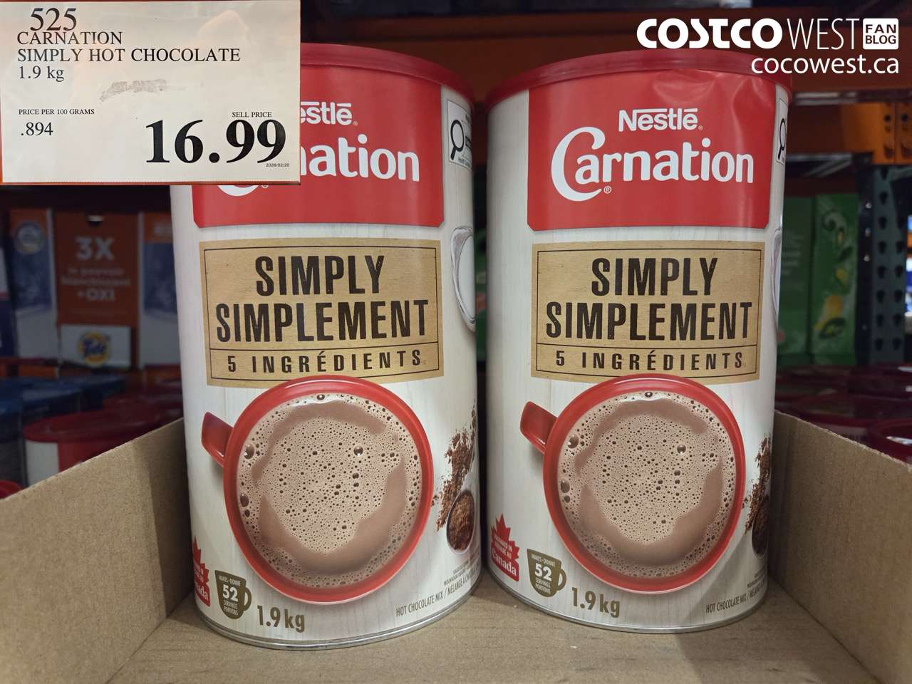carnation simply hot chocolate 19 kg