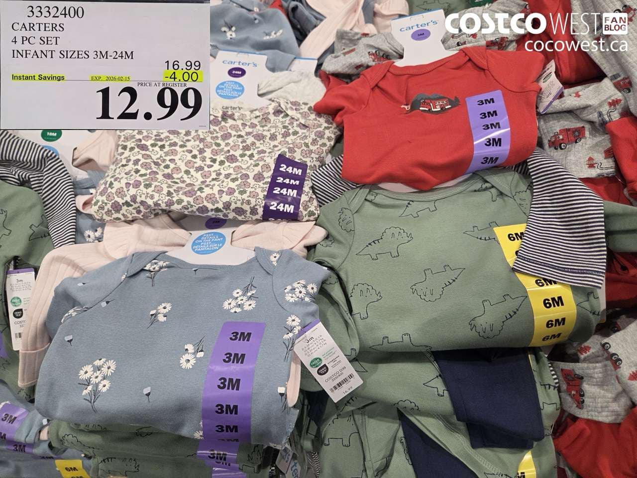 CARTERS 4 PC SET INFANT SIZES 3M-24M