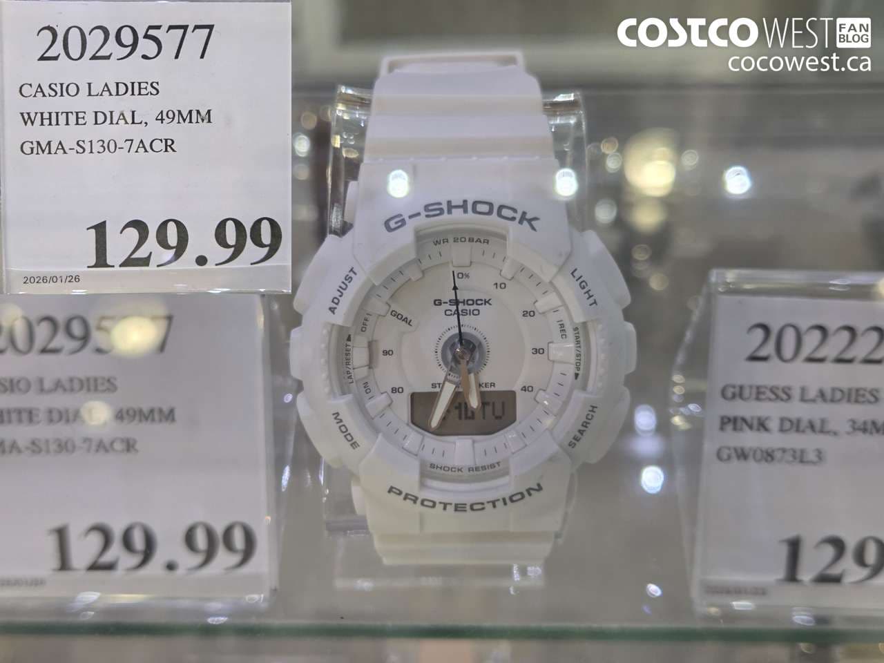 CASIO LADIES WHITE DIAL, 49MM GMA-S130-7ACR