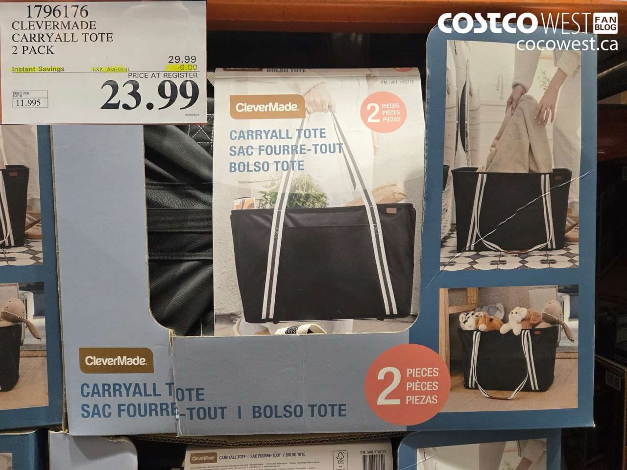 CLEVERMADE CARRYALL TOTE 2 PACK