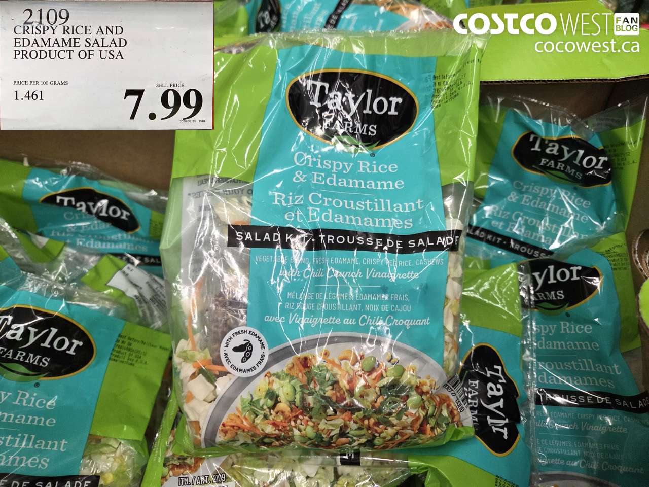 crispy rice and edamame salad product of usa