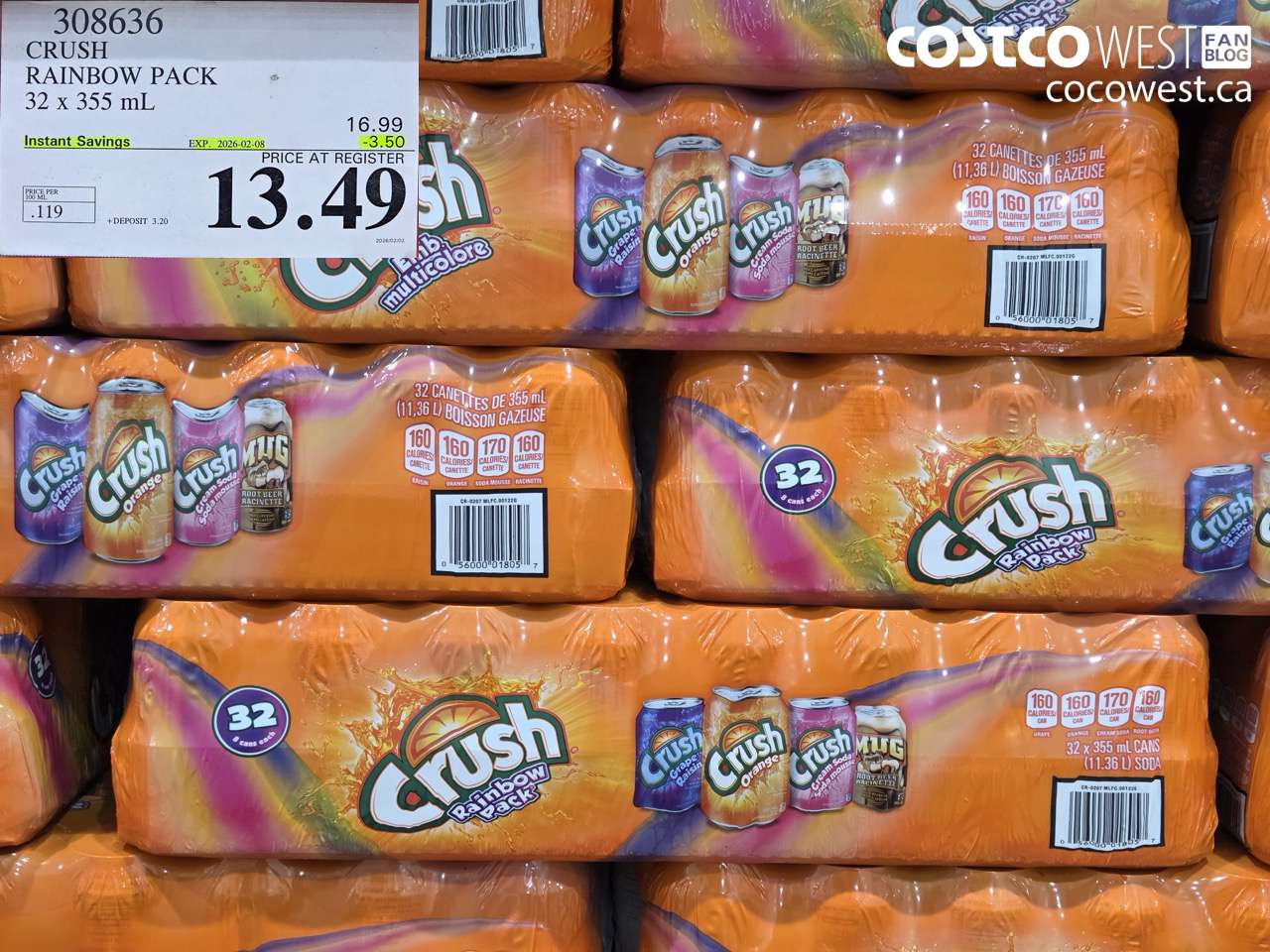 CRUSH RAINBOW PACK 32 x 355 mL