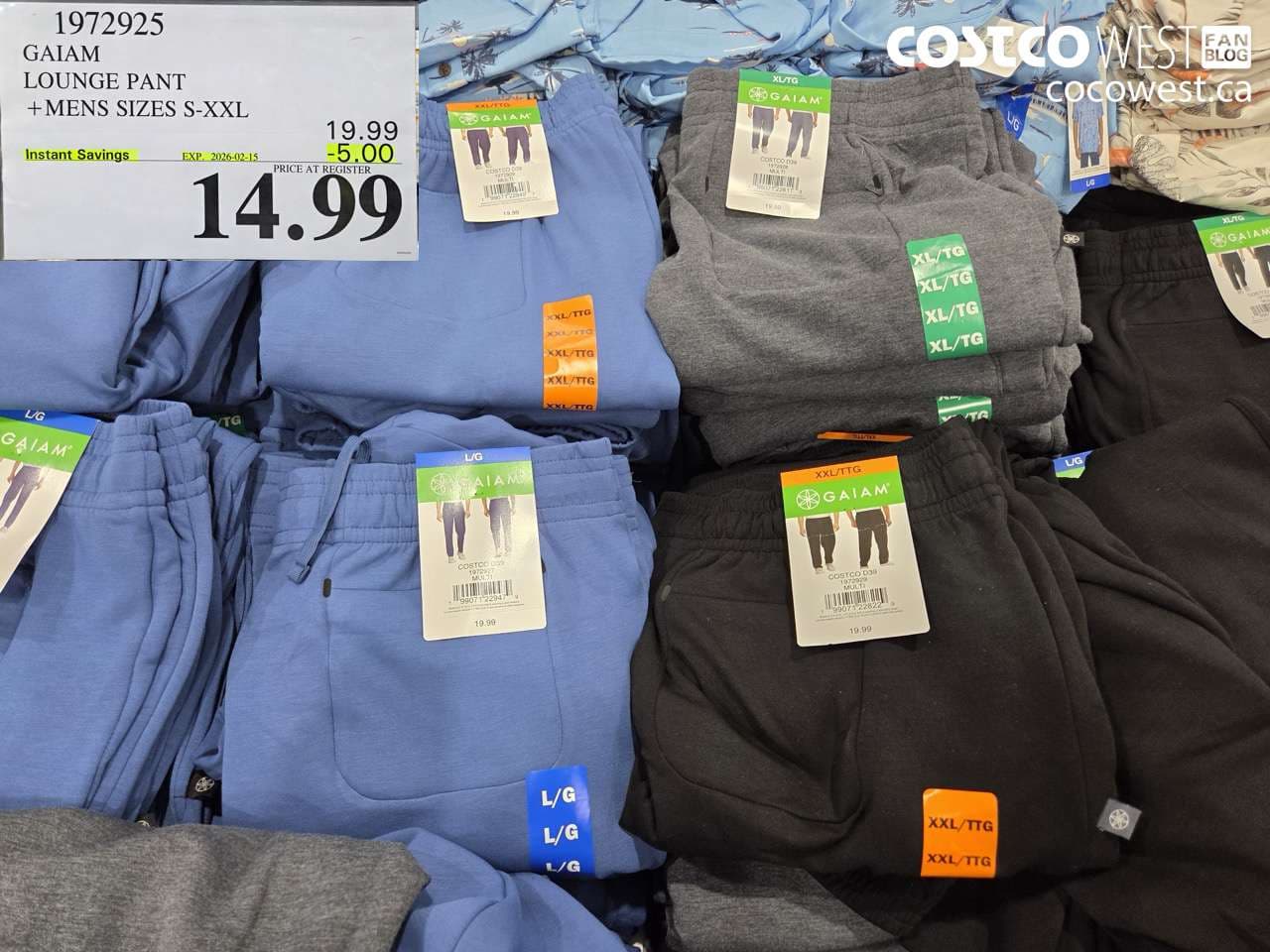 GAIAM LOUNGE PANT MENS SIZES S-XXL