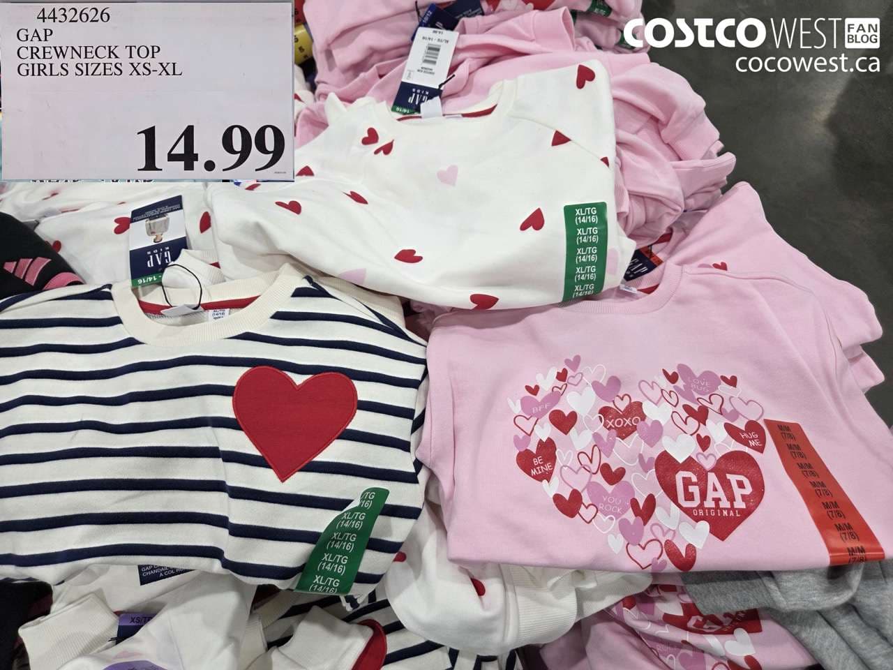 GAP CREWNECK TOP GIRLS SIZES XS-XL