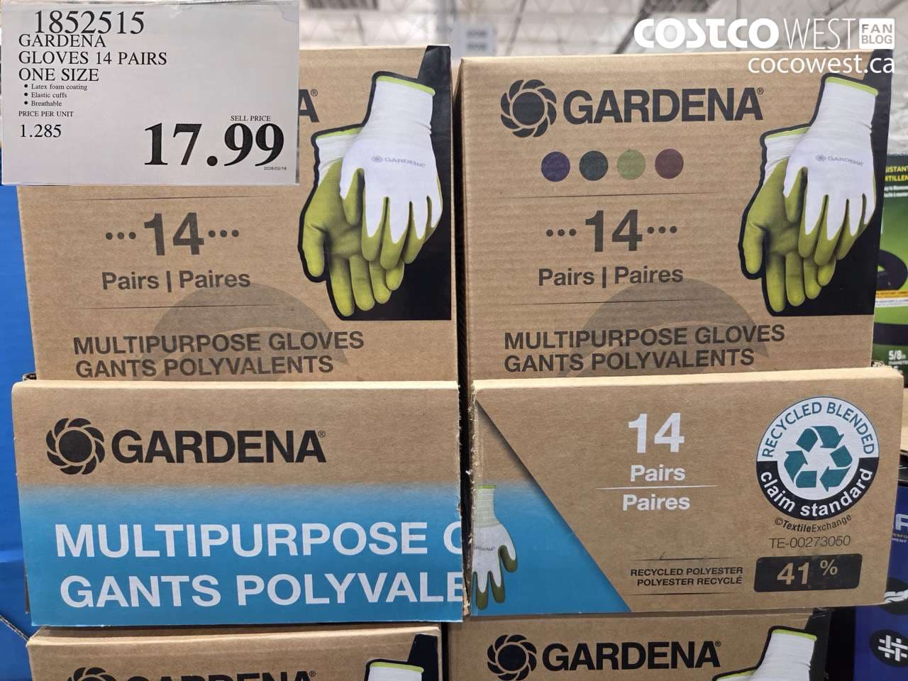 gardena gloves 14 pairs one size