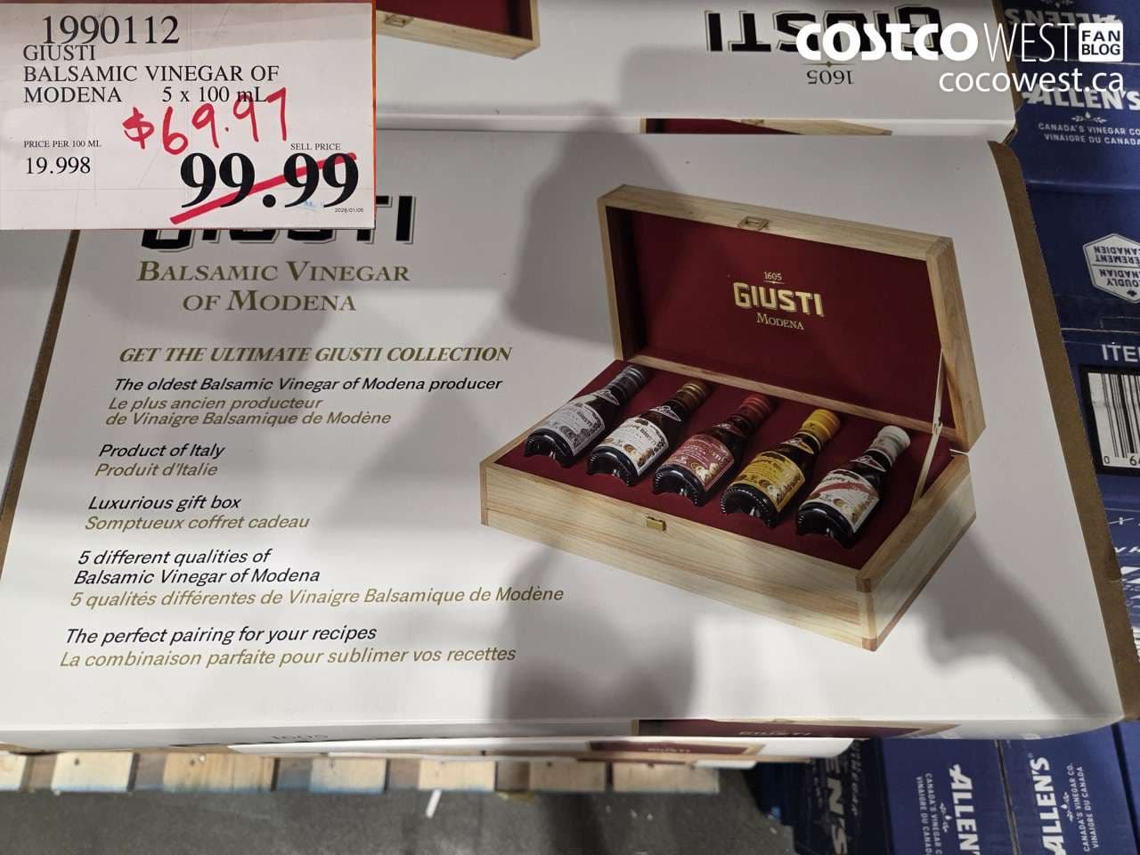 GIUSTI BALSAMIC VINEGAR OF MODENA 5 x 100 mL
