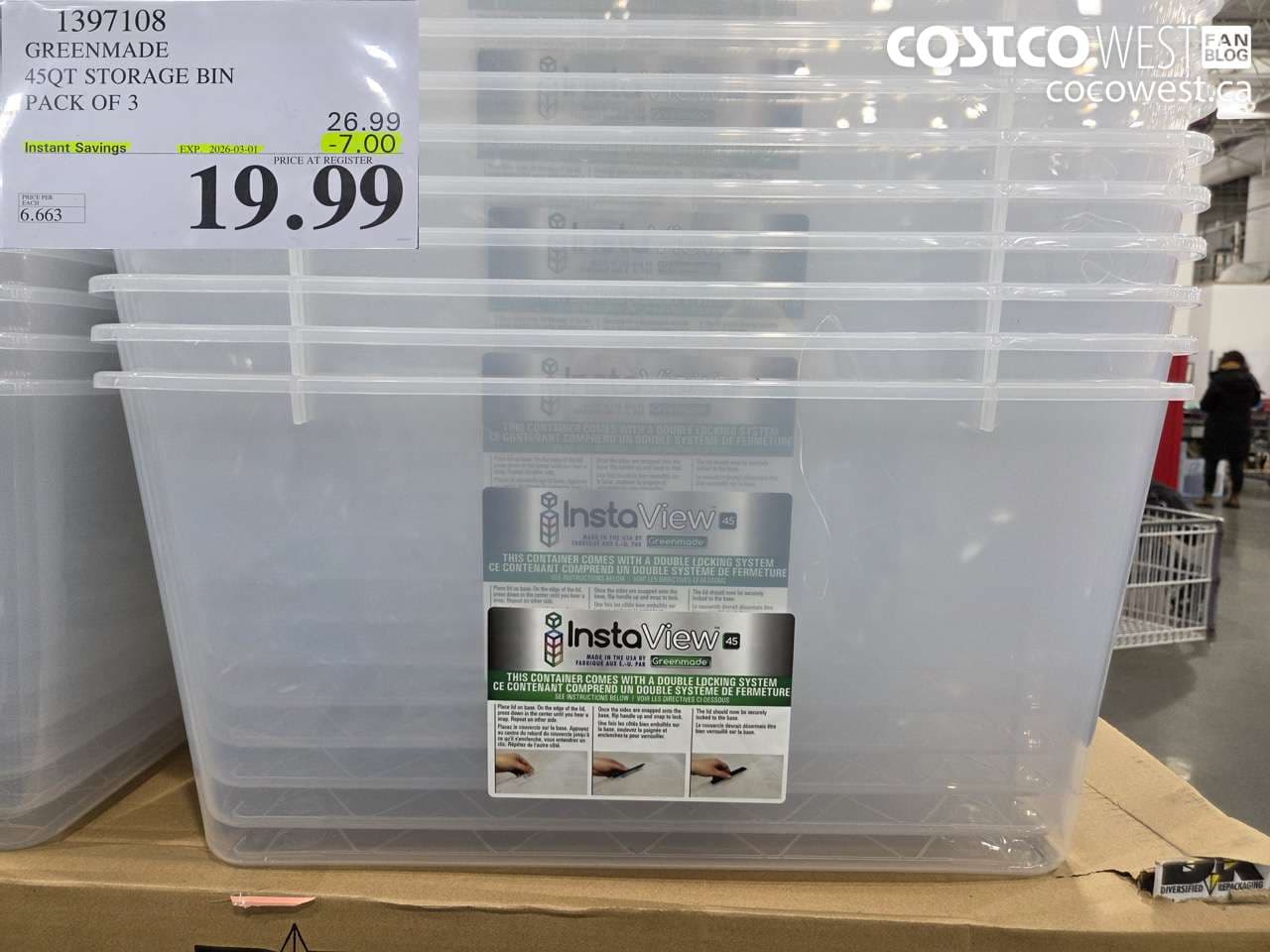 GREENMADE 45QT STORAGE BIN PACK OF 3